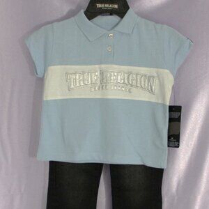 CLEARANCE NWT True Religion Kids 2PC Polo Shirt & Pants Set Size M 5/6